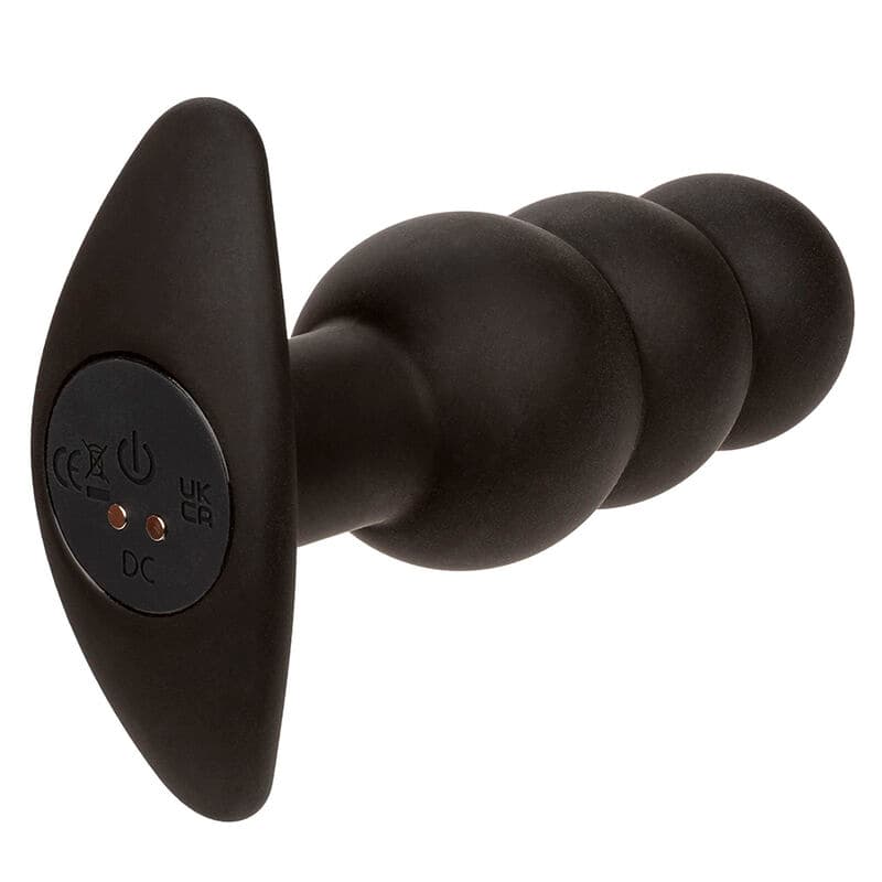 CALEXOTICS - ROCK BOTTOM BEADED ANAL PLUG 10 VIBRATIONS SILICONE BLACK 4