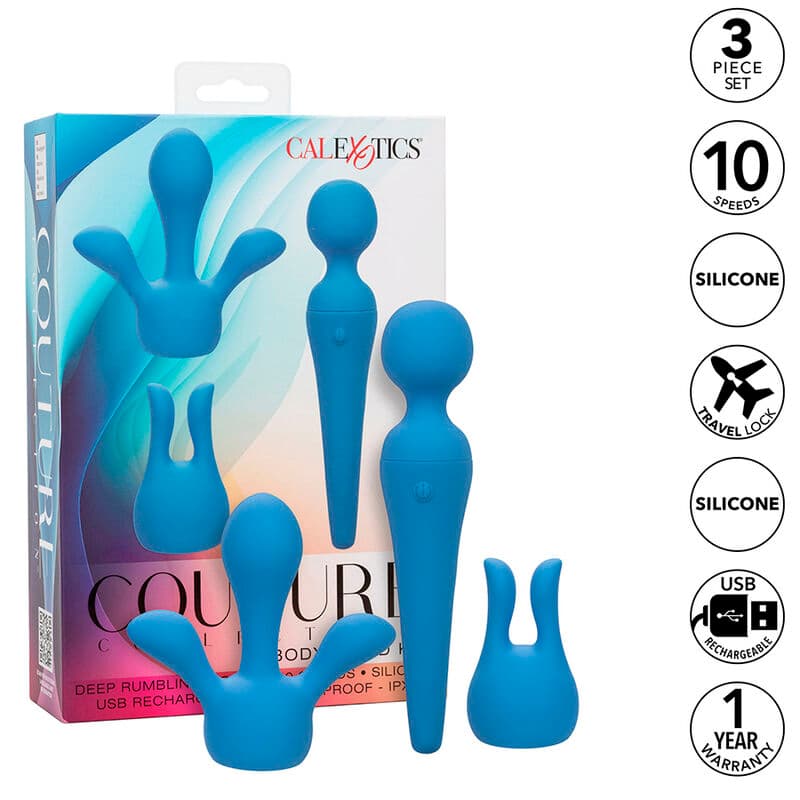 CALEXOTICS - COUTURE KIT VIBRATOR WAND 10 VIBRATIONS BLUE 2