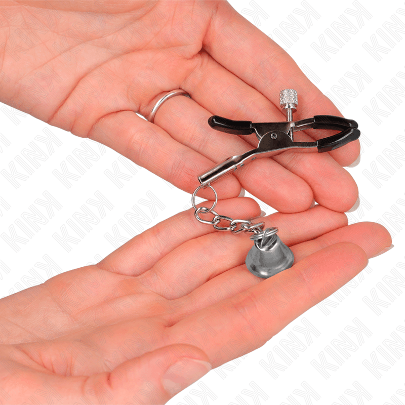 KINK - SILVER BELL PENDANT NIPPLE CLAMPS 6 CM 5