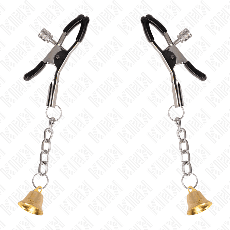 KINK - GOLD BELL PENDANT NIPPLE CLAMPS 6 CM 2