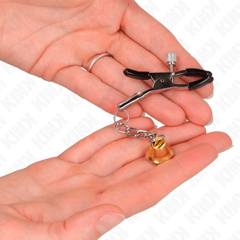 KINK - GOLD BELL PENDANT NIPPLE CLAMPS 6 CM 5