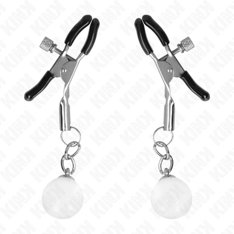 KINK - GLASS BEAD NIPPLE CLAMPS SILVER 6 CM 2