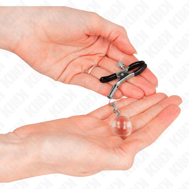 KINK - GLASS BEAD NIPPLE CLAMPS SILVER 6 CM 5