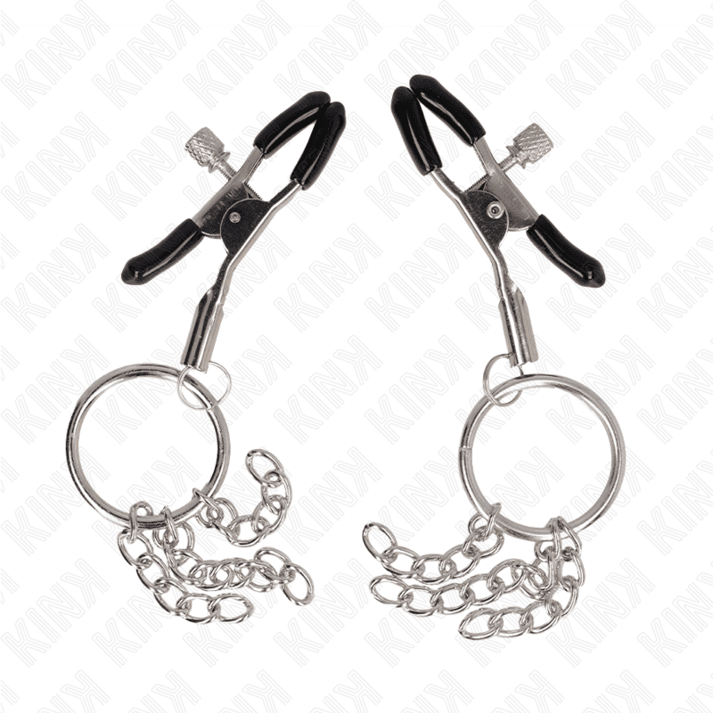 KINK - O RING NIPPLE CLAMP AND LITTLE CHAIN SILVER 6 CM 2