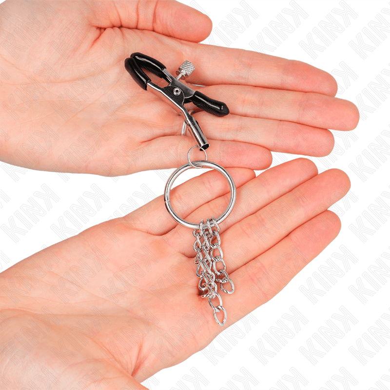 KINK - O RING NIPPLE CLAMP AND LITTLE CHAIN SILVER 6 CM 5
