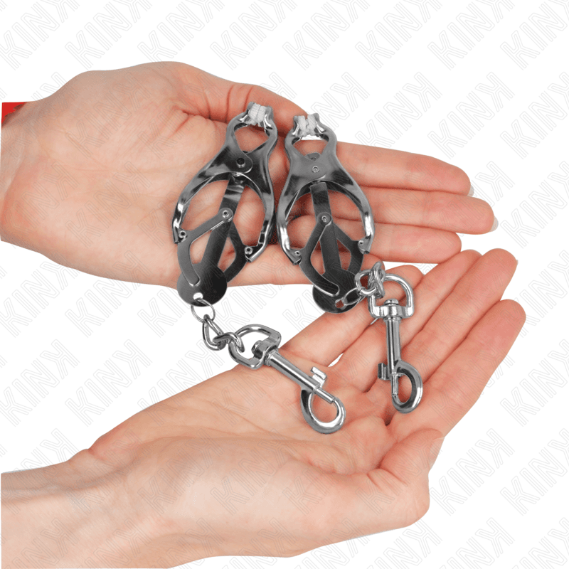 KINK - JAPANESE CLOVER NIPPLE CLAMPS WITH HOOKS SILVER 5