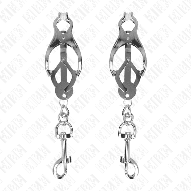 KINK - JAPANESE CLOVER NIPPLE CLAMPS WITH HOOKS SILVER 2