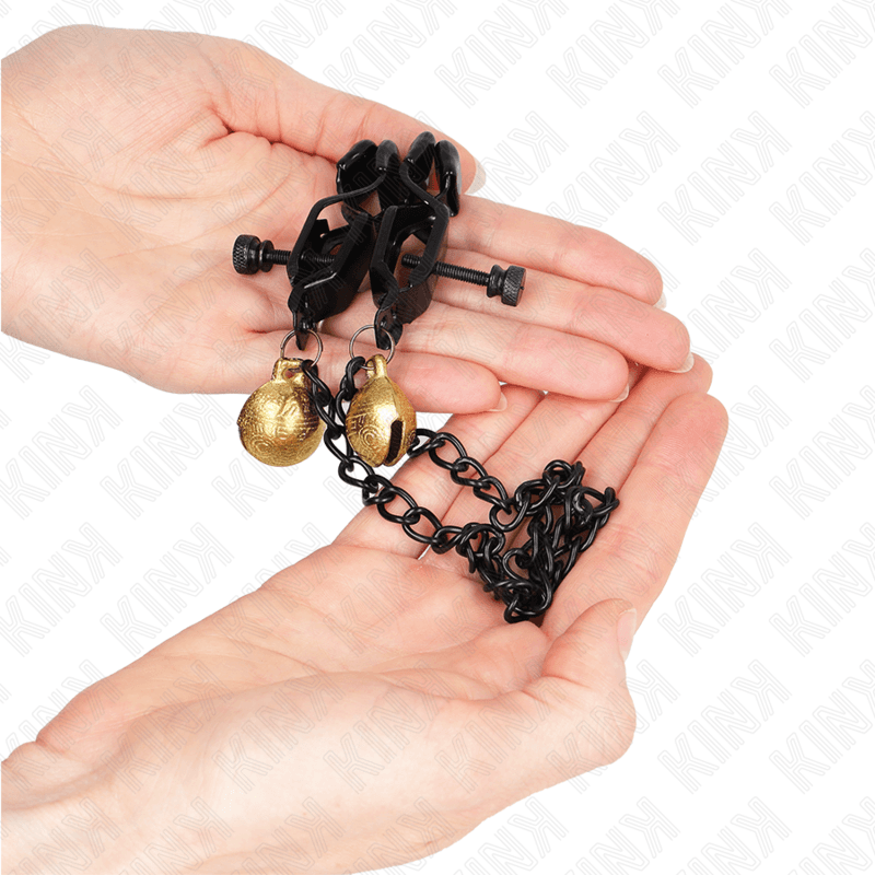 KINK - FLAT CHAIN NIPPLE CLAMPS AND BELL SILVER 30 CM 5