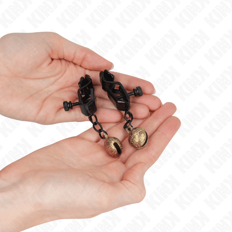 KINK - BELL JAW STYLE NIPPLE CLAMPS BLACK 7 CM 5