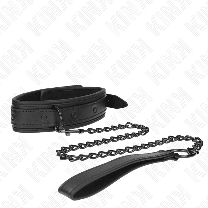KINK - NEOPRENE BONDAGE COLLAR MODEL 2 WITH BELT 78 CM ADJUSTABLE 37.5 X 49.5 CM 2