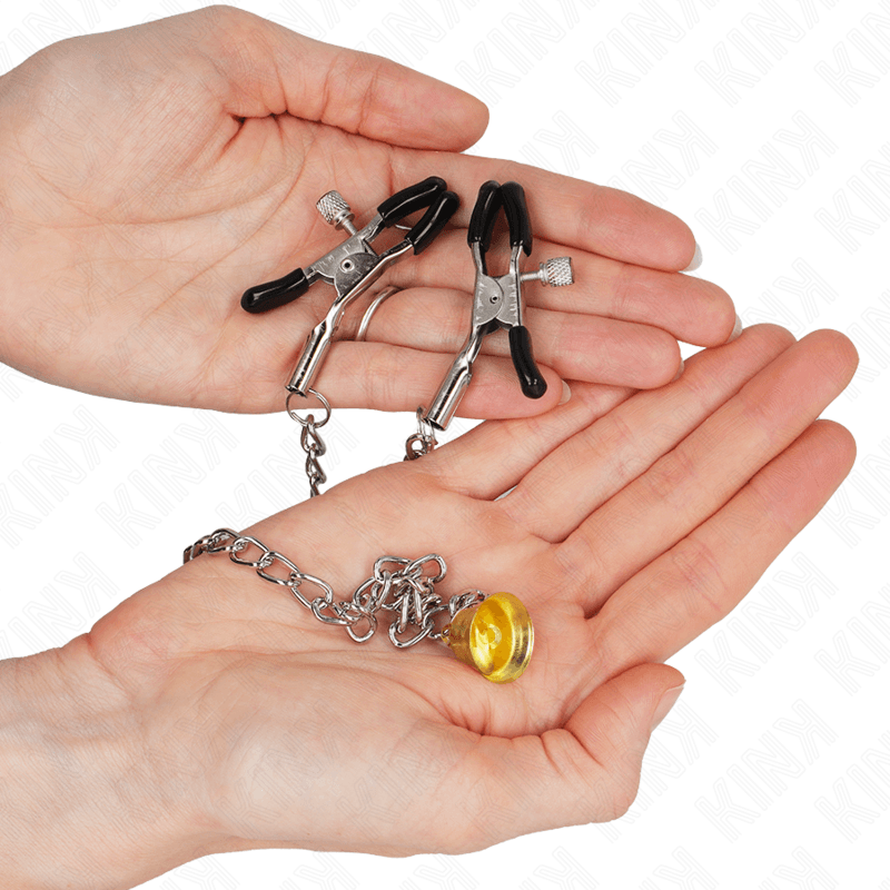 KINK - CHAIN NIPPLE CLAMPS WITH HORN PENDANT 30 CM 2