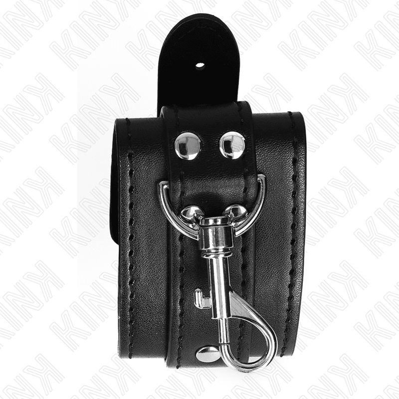 KINK - LOCKABLE DUNGEON WRIST RESTRAINTS BLACK ADJUSTABLE 21-28 CM X 5.5 CM 5