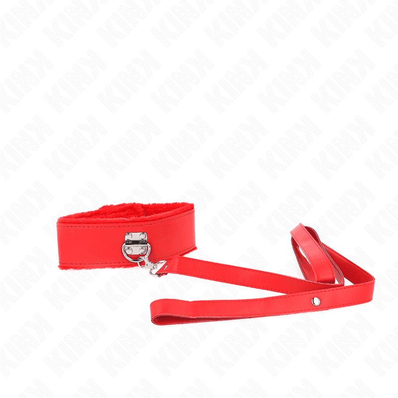 KINK - NECKLACE WITH LEASH 116 CM WITH SILVER STUDS MODEL 4 RED ADJUSTABLE 40-48 CM X 6 CM 5
