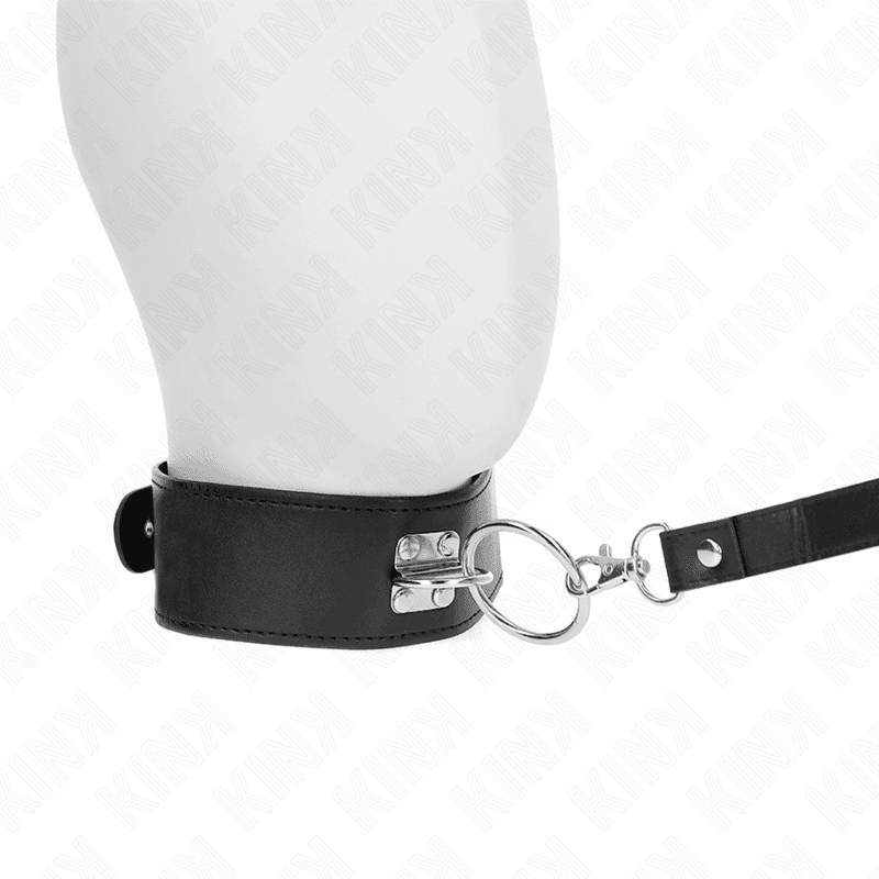 KINK - STUDDED LEASH 116 CM COLLAR WITH LEATHERETTE STRAP 50 X 5 CM 2