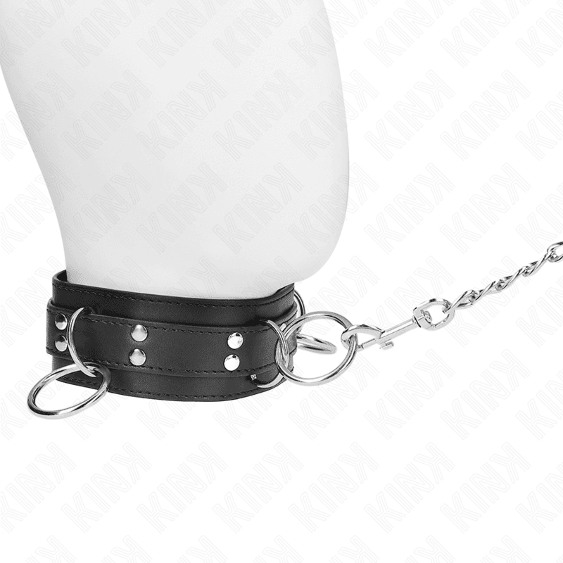 KINK - 3 RING SLAVERY NECKLACE WITH STRAP 80 CM 53 X 5 CM 2