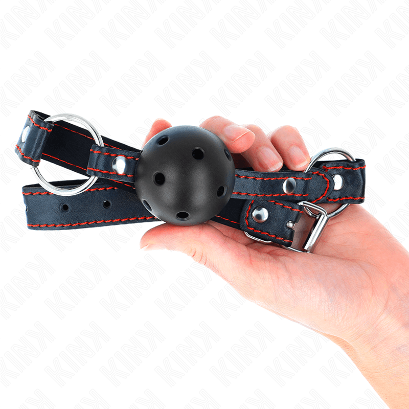 KINK - HOLLOW HARD BLACK BALL GAG MODEL 2 65 x 2.5 CM 4
