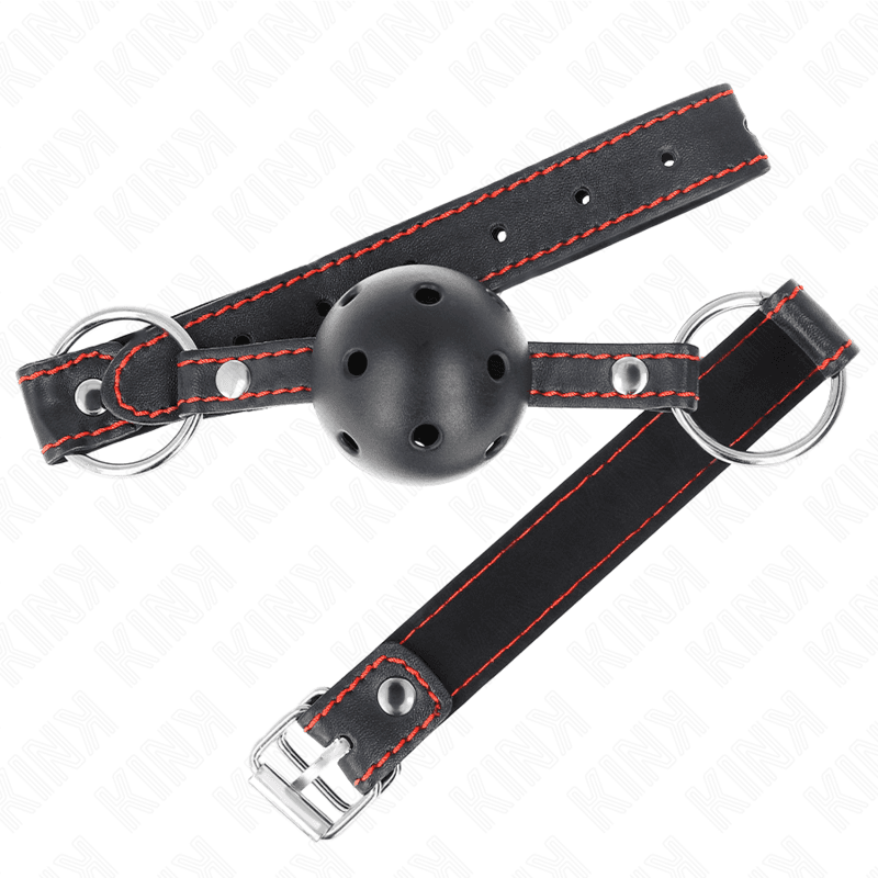 KINK - HOLLOW HARD BLACK BALL GAG MODEL 2 65 x 2.5 CM 2