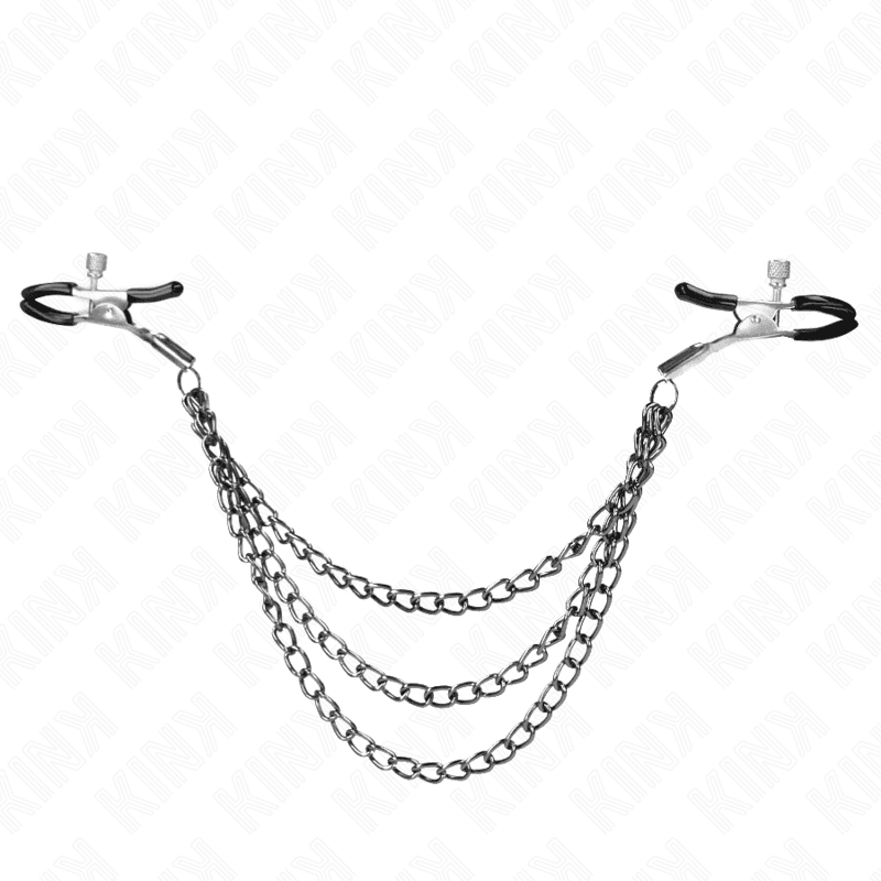 KINK - NIPPLE CLAMPS WITH 3 CHAINS BLACK 20/23/28 CM 2