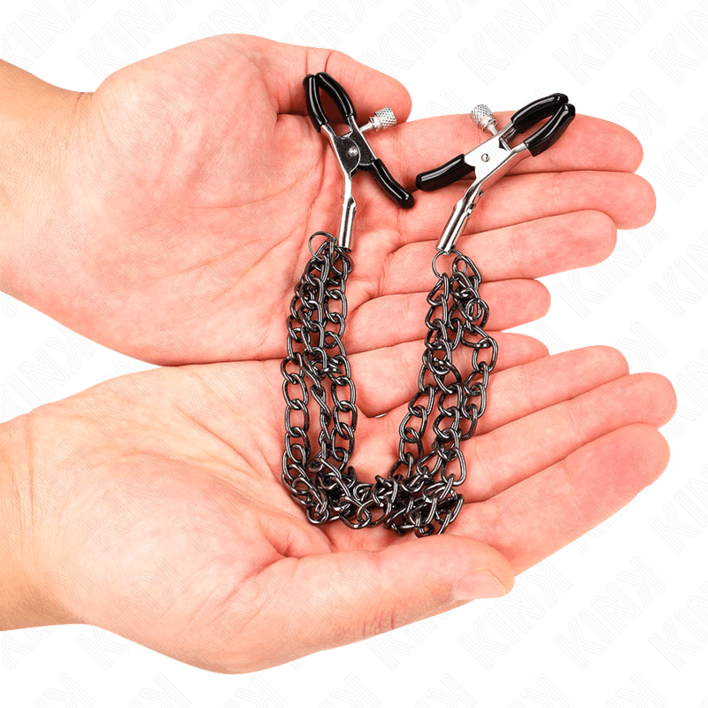 KINK - NIPPLE CLAMPS WITH 3 CHAINS BLACK 20/23/28 CM 5