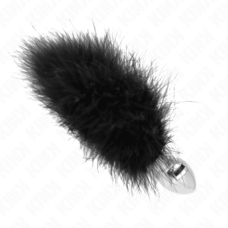 KINK - STAINLESS STEEL ANAL PLUG 11 x 7 CM WITH FEATHER 11 CM 2
