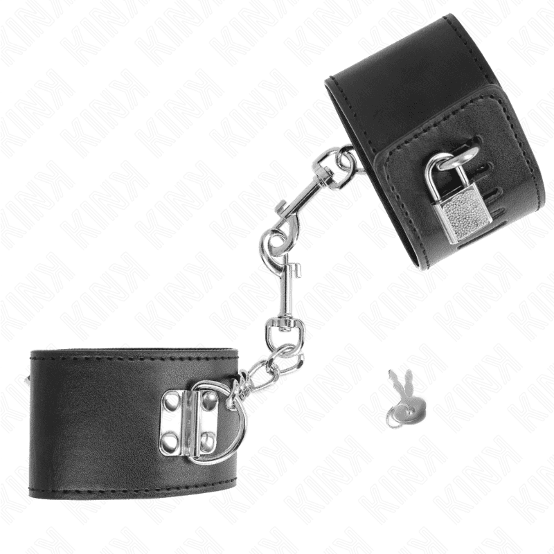 KINK - WRIST RESTRAINTS WITH PADLOCK CLOSURE BLACK ADJUSTABLE 16-23 CM X 5.5 CM 5