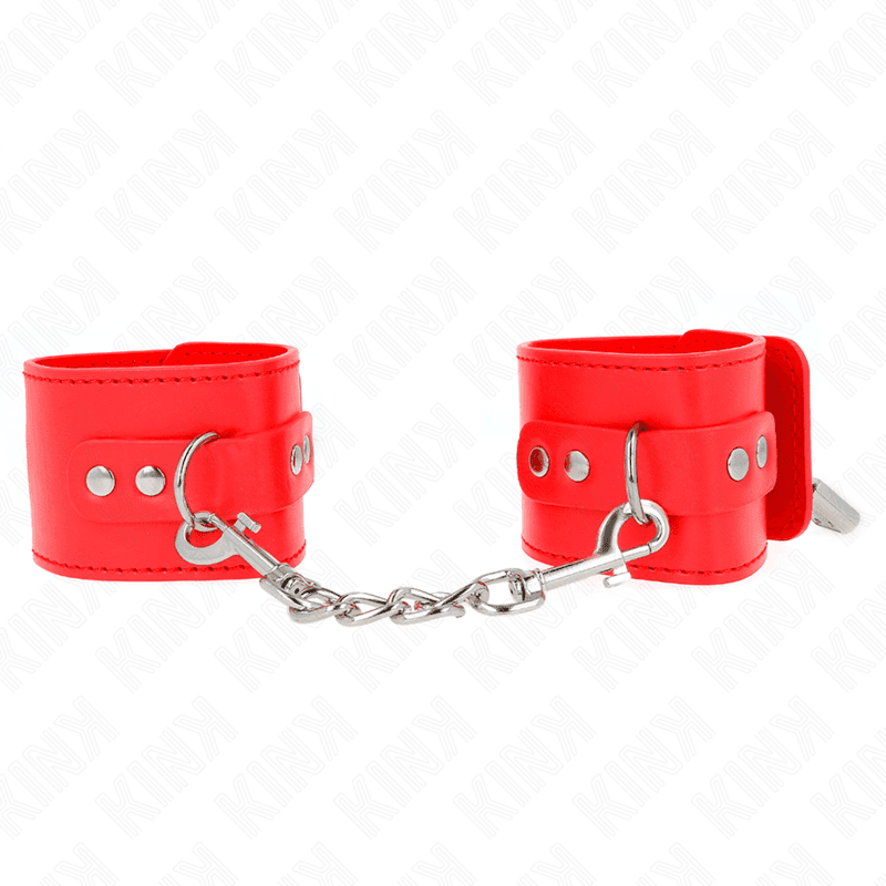 KINK - WRIST RESTRAINTS WITH PADLOCK CLOSURE RED ADJUSTABLE 16-23 CM X 5.5 CM 2