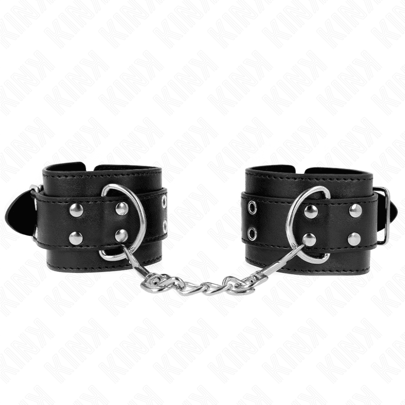 KINK - DOUBLE BUCKLE WRIST RESTRAINTS BLACK ADJUSTABLE 19-26 CM 2