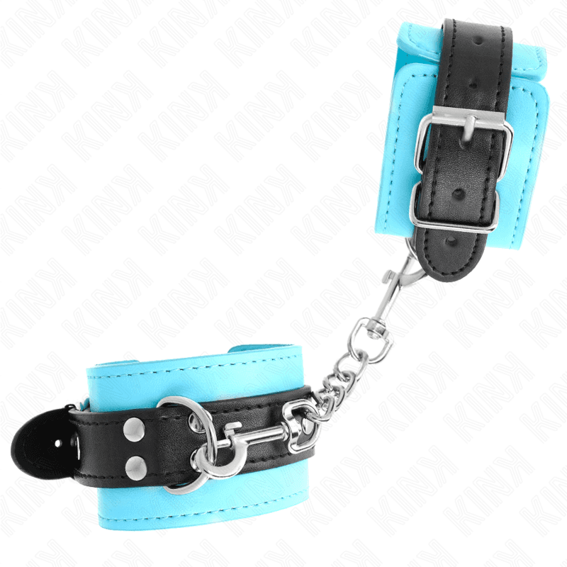 KINK - HOOK WRIST RESTRAINTS BLUE FUR LINED ADJUSTABLE 20-28 CM X 5.5 CM 5