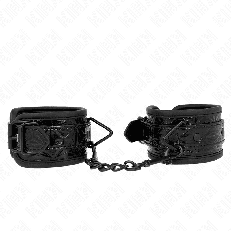 KINK - DIAMOND PATTERN WRIST RESTRAINTS BLACK ADJUSTABLE 17-26 CM X 5.5 CM 2