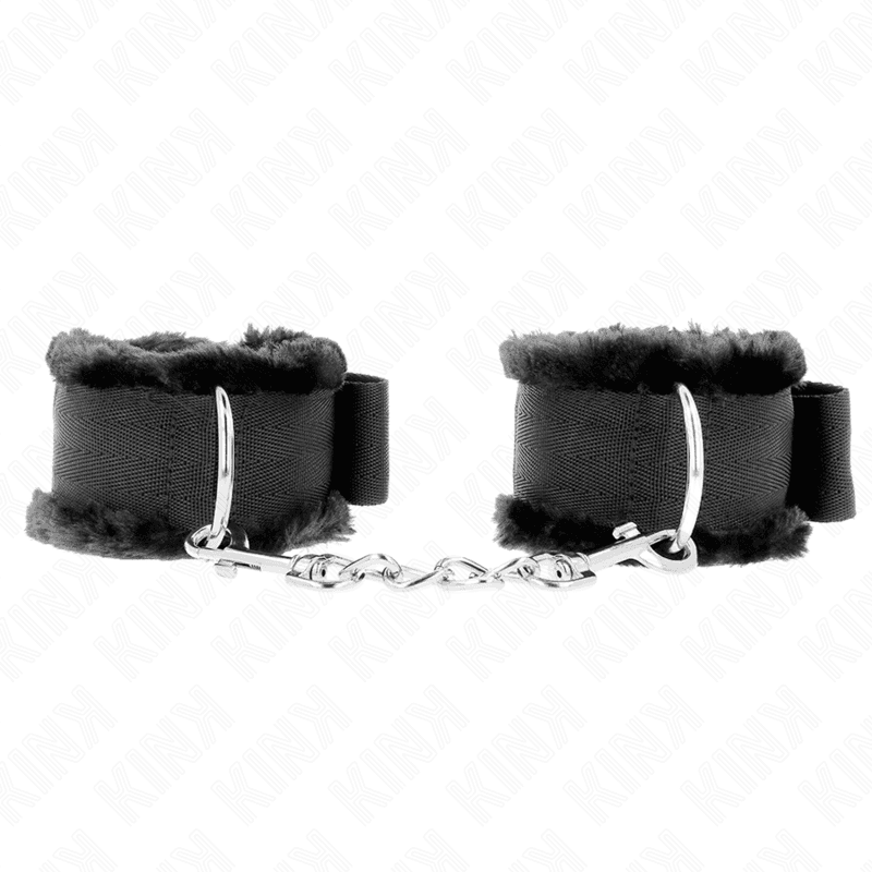 KINK - FURRY LINED WRIST RESTRAINTS BLACK ADJUSTABLE 17-31 CM X 7 CM 2