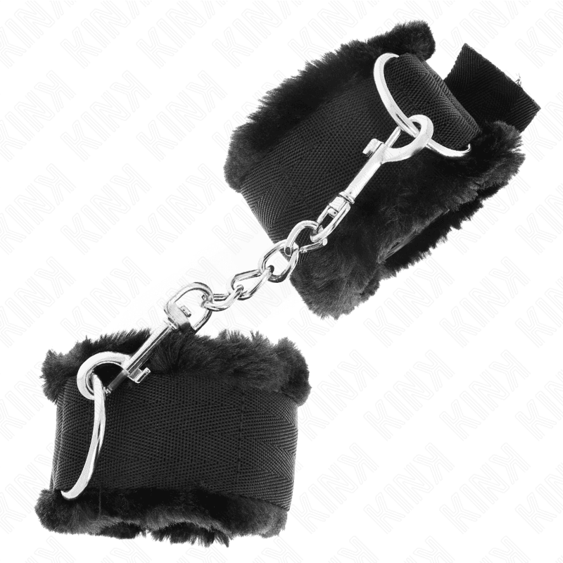 KINK - FURRY LINED WRIST RESTRAINTS BLACK ADJUSTABLE 17-31 CM X 7 CM 5