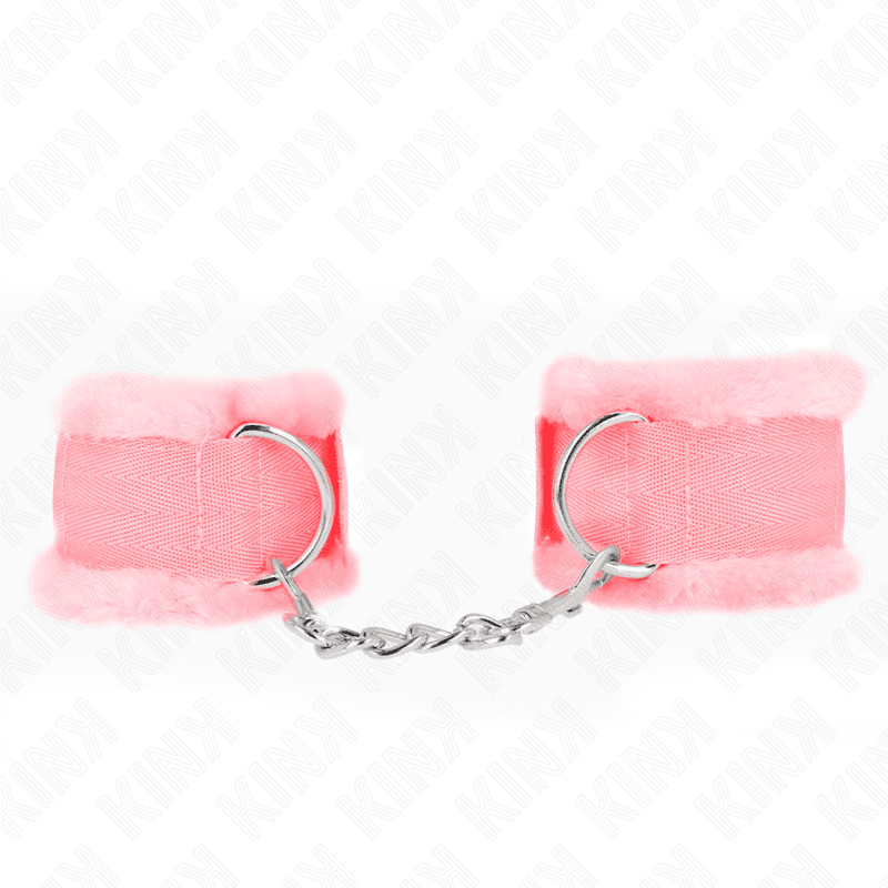 KINK - FURRY LINED WRIST RESTRAINTS PINK ADJUSTABLE 17-31 CM X 7 CM 2