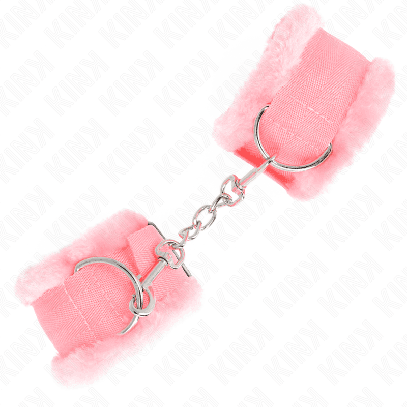 KINK - FURRY LINED WRIST RESTRAINTS PINK ADJUSTABLE 17-31 CM X 7 CM 5