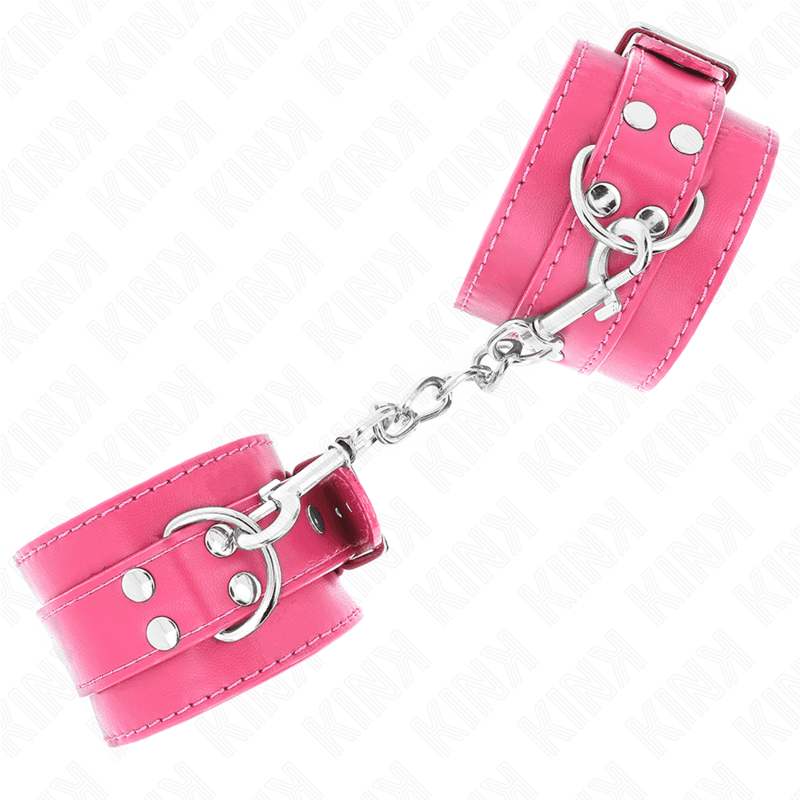 KINK - WRIST RESTRAINTS RASPBERRY ROSE WITH RASPBERRY ROSE LINING ADJUSTABLE 20-28 CM X 5.5 CM 5