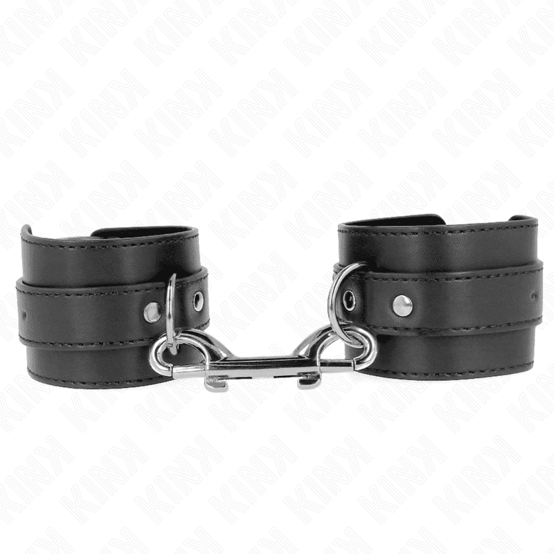 KINK - WRIST RESTRAINTS-SINGLE RIVET ROW AND BIG BUCKLE BLACK ADJUSTABLE 17-28 CM X 5 CM 2