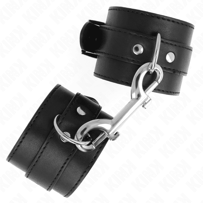 KINK - WRIST RESTRAINTS-SINGLE RIVET ROW AND BIG BUCKLE BLACK ADJUSTABLE 17-28 CM X 5 CM 5