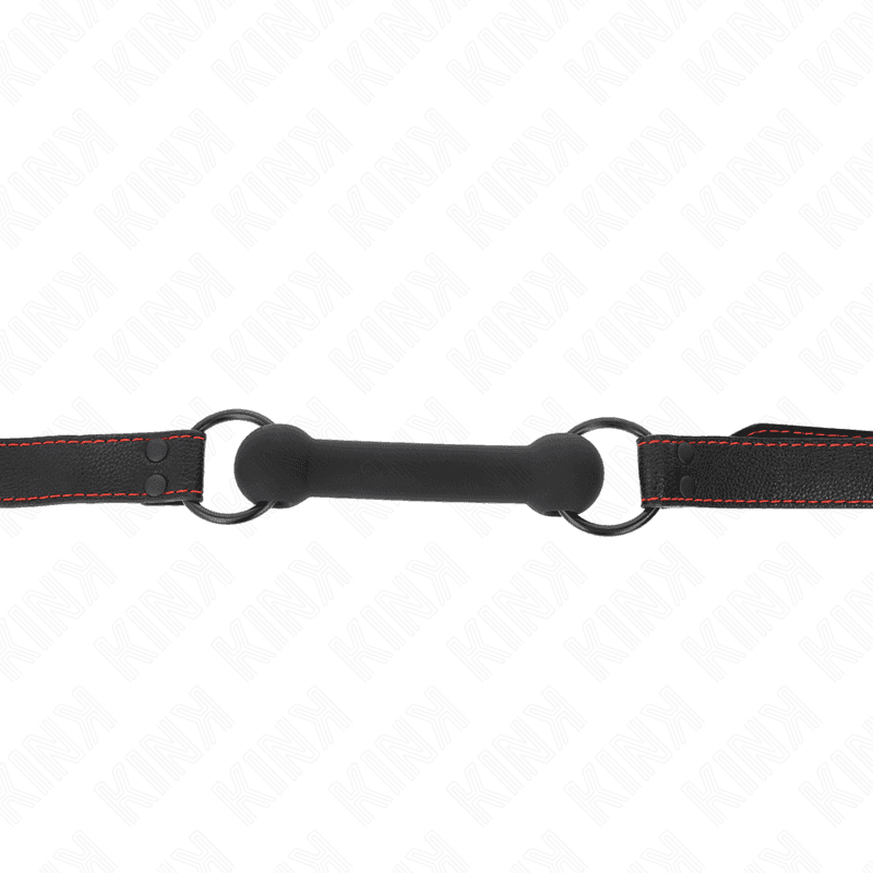 KINK - BONE GAG WITH LEATHERETTE STRAP BLACK ADJUSTABLE 41-57 CM 5