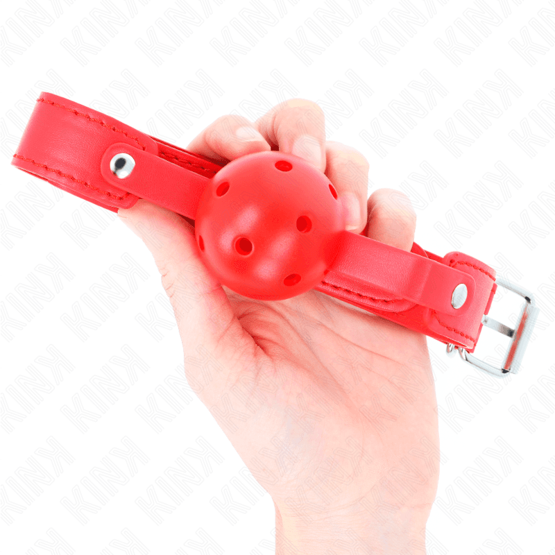KINK - RED BREATHABLE BALL 4.5 CM GAG 65 x 2.5 CM 4