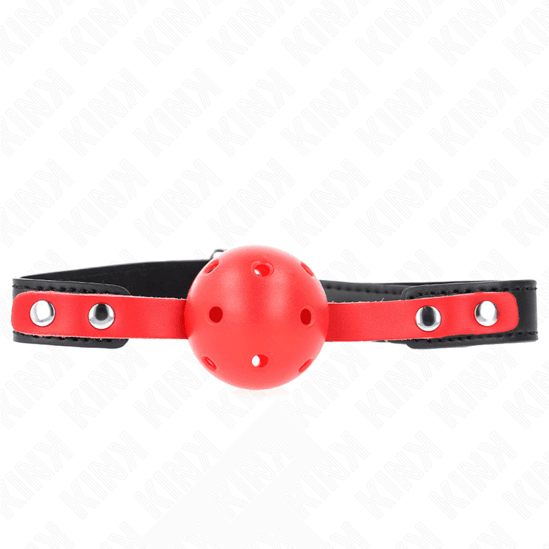 KINK - RED HOLLOW HARD BALL 4 CM GAG BLACK STRAP 60 x 2 CM ADJUSTABLE 37-52 CM 2