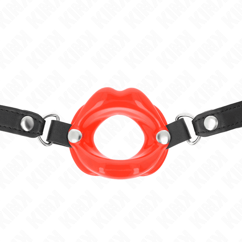 KINK - LIP 8 CM GAG WITH RED LEATHERETTE STRAP 63 x 2 CM ADJUSTABLE 39-58 CM 5