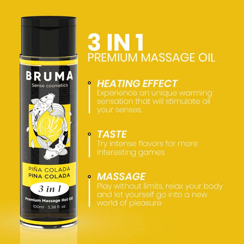 BRUMA - PREMIUM MASSAGE HOT OIL PINA COLADA 3 IN 1 - 100 ML 4
