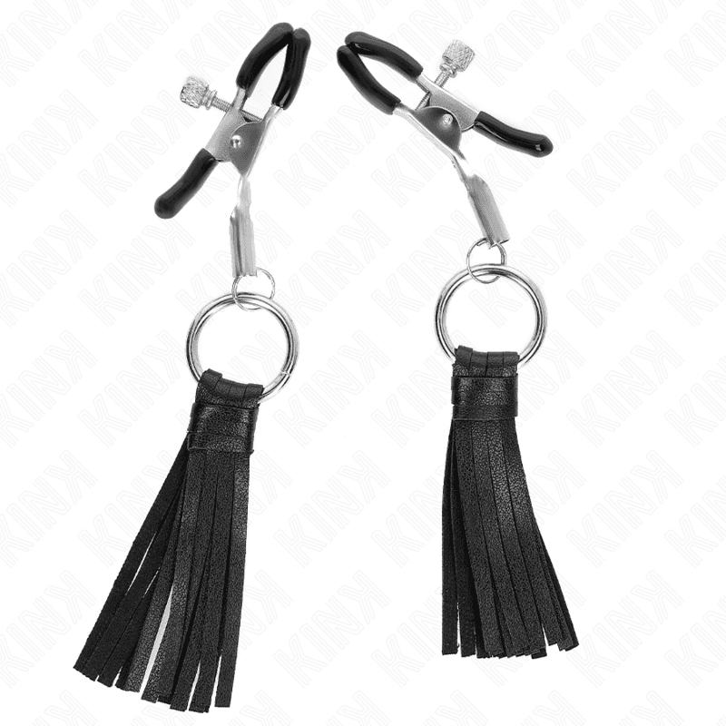 KINK - LEATHERETTE TASSEL NIPPLE CLAMPS 6 CM 5