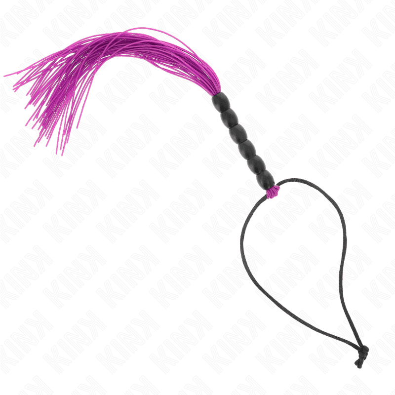 KINK - MINI SILICONE WHIP WITH 6 PURPLE BEADS 26 CM 2