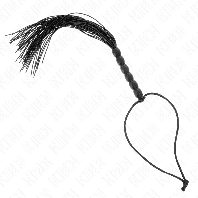 KINK - MINI SILICONE WHIP WITH 6 BLACK BEADS 26 CM 2
