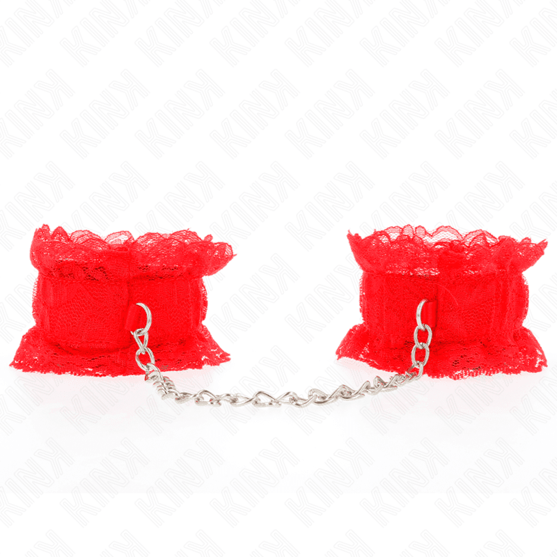 KINK - LACE ELASTIC WRIST RESTRAINTS RED 2
