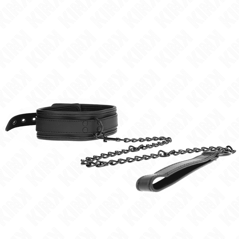 KINK - NEOPRENE BONDAGE COLLAR MODEL 1 WITH BELT 78 CM ADJUSTABLE 37.5 X 49.5 CM 5