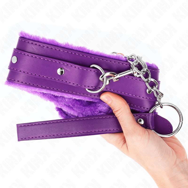 KINK - COLLAR WITH LEASH 65 CM WITH RESTRICTIONS PURPLE 36-42 CM X 5.5 CM 5