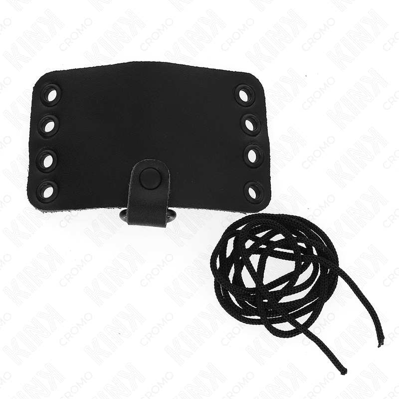 KINK - LEATHER PENIS RING WITH LACE CLOSURE AND LACES 5