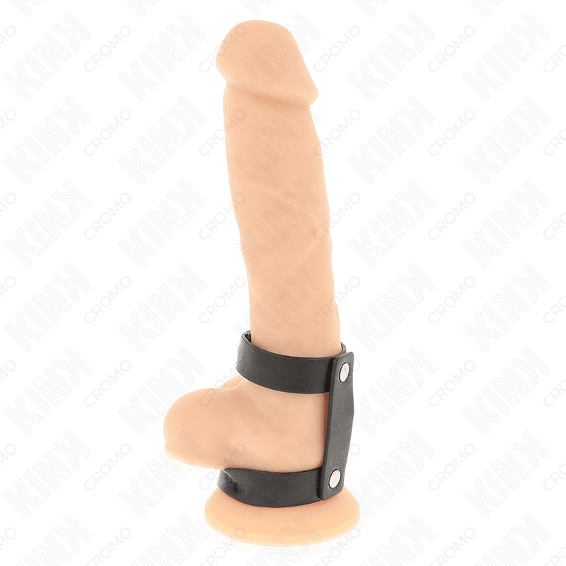 KINK - ADJUSTABLE DOUBLE LEATHER PENIS RING 2