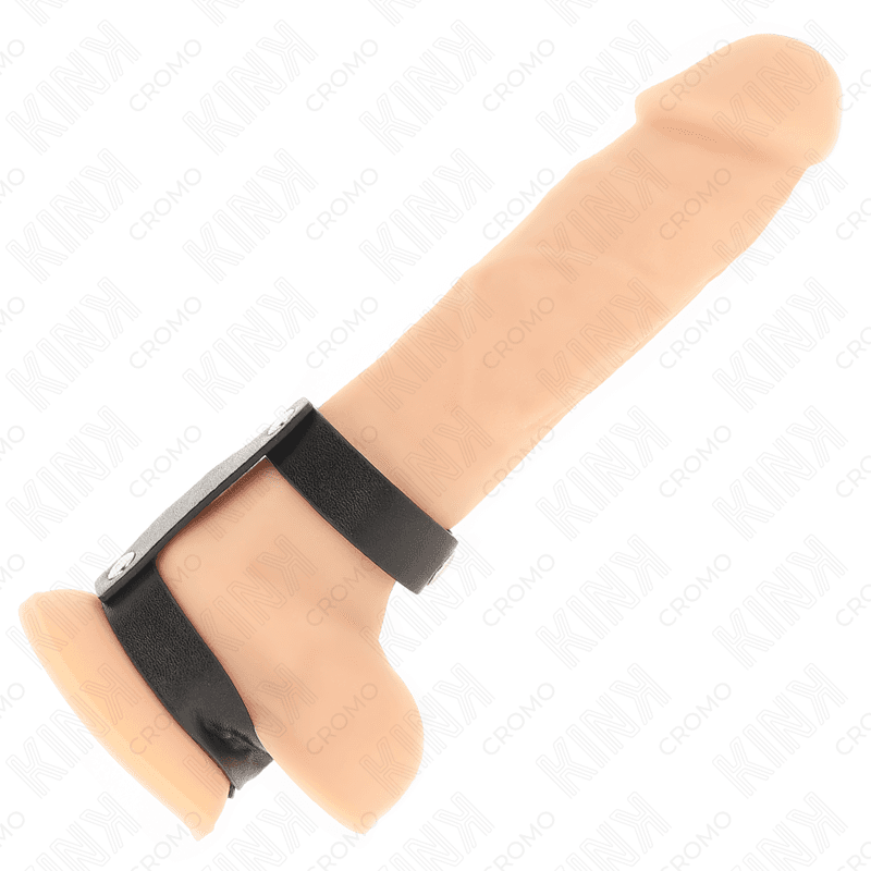 KINK - ADJUSTABLE DOUBLE LEATHER PENIS RING 5